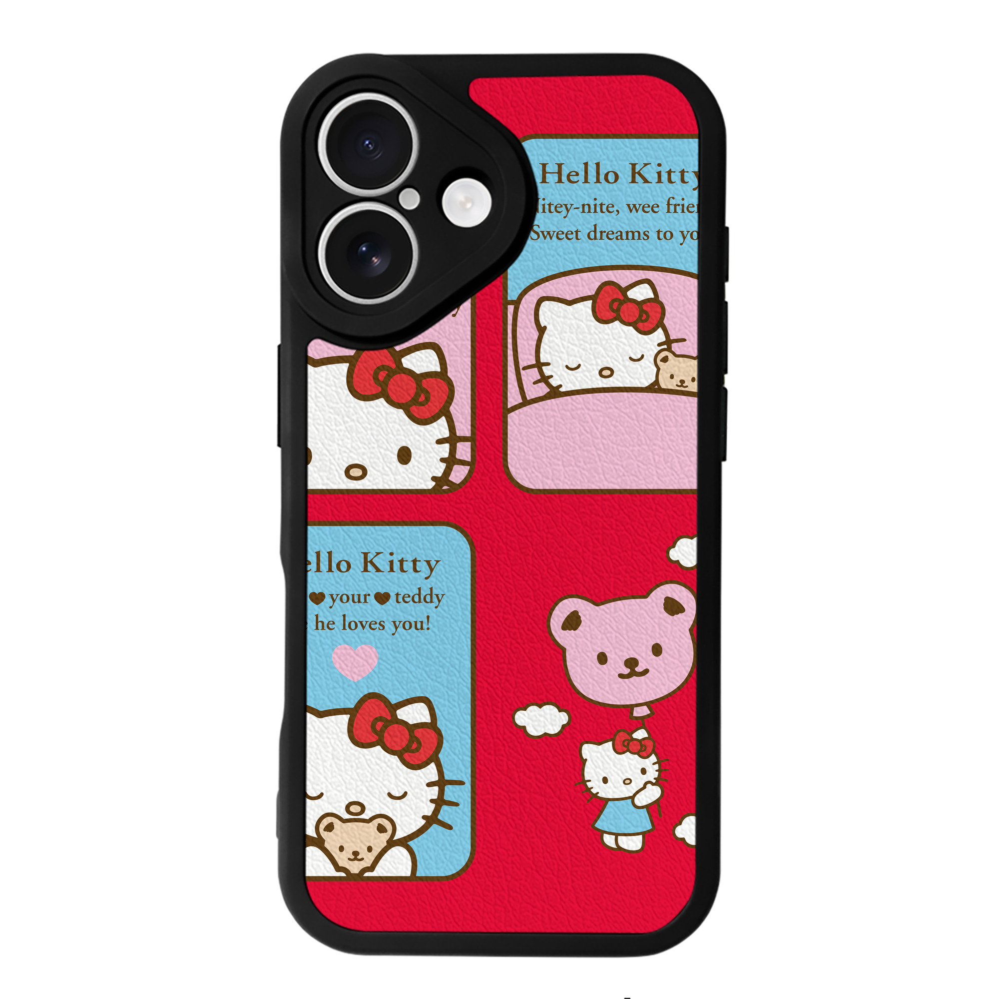 （画像用） Hello Kitty ハローキティ 【iPhone 16シリーズ対応】シリコンスマホケース（レザー調） 材質：シリコン